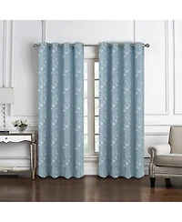 Rt Designers Collection 100% Polyester 140 Gsm Reed Embroidered Grommet Curtain Panel 54" x 84