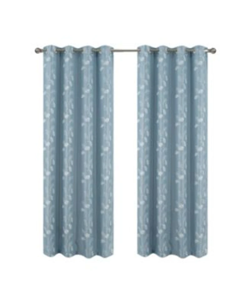 Rt Designers Collection 100 Polyester 140 Gsm Reed Embroidered Grommet Curtain Panel 54 X22 X X22