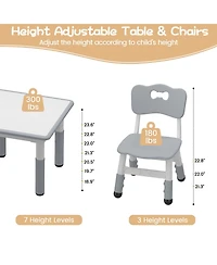 gaomon Kids Table and 2 Chairs Set with Graffiti Desktop, Height Adjustable Toddler Table and Chairs Set