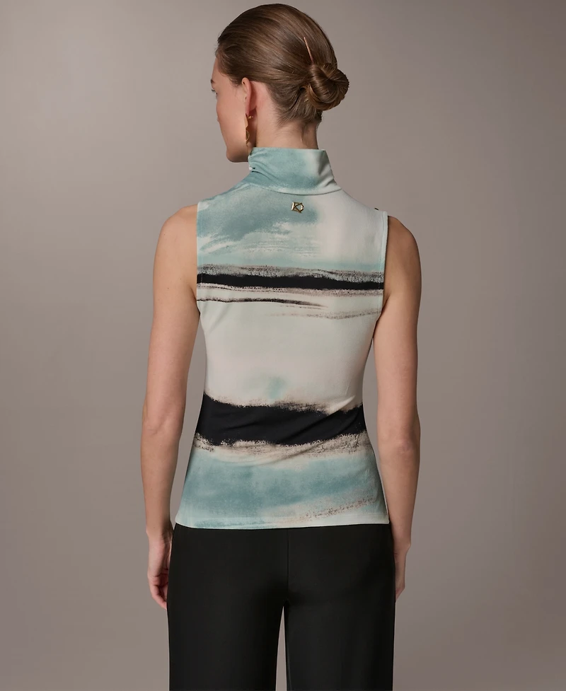 Donna Karan New York Women's Sleeveless Mock Neck Top