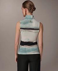 Donna Karan New York Women's Sleeveless Mock Neck Top