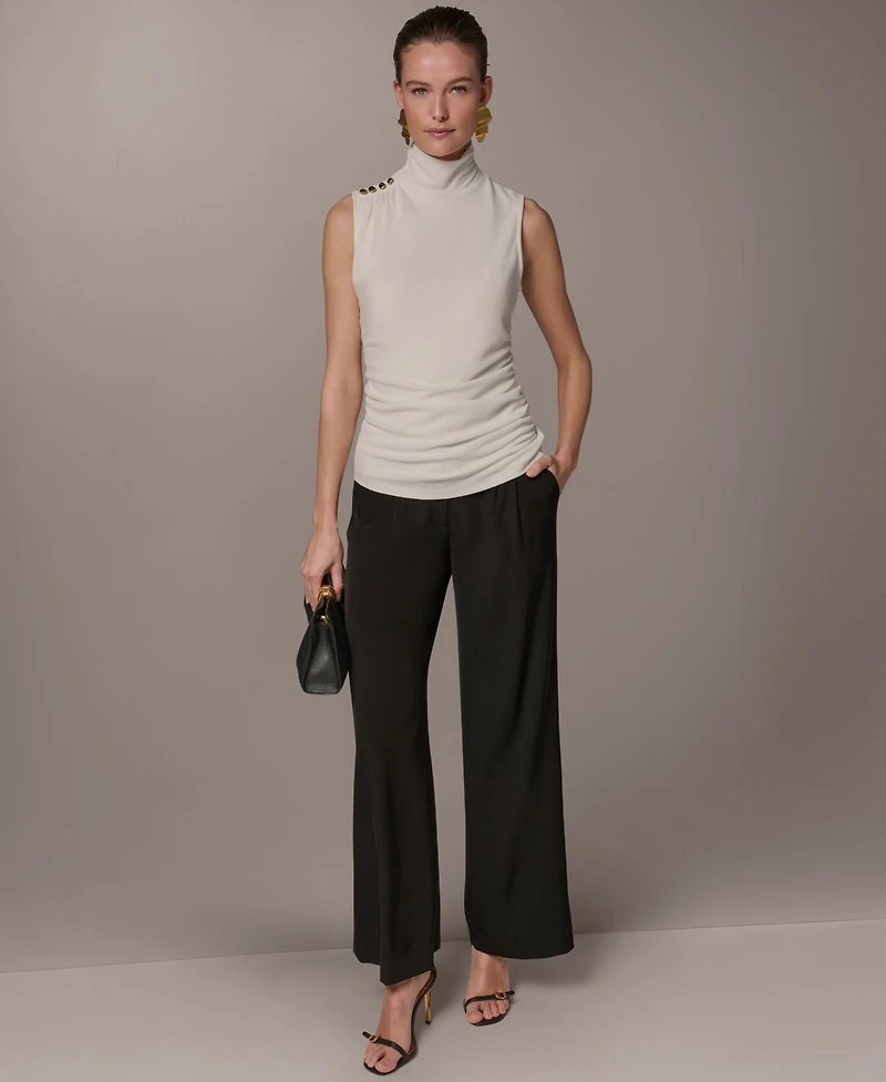 Donna Karan New York Women's Sleeveless Button Shoulder Top