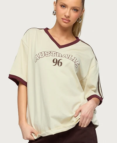 Edikted Women's Australia 96 Contrast Oversized T Shirt