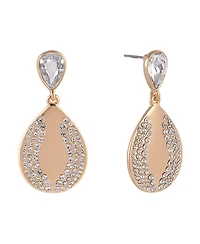 Laundry by Shelli Segal Gold Tone Teardrop Earrings with Crystal Stone Accents