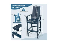 Slickblue Outdoor Adirondack Bar Height Chair with Ergonomic Back