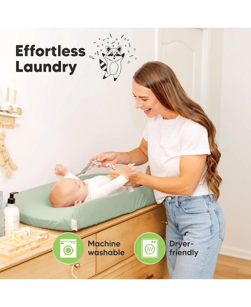 KeaBabies 2-Pack Soothe Waterproof Changing Pad Covers for Boy, Girl, 32x16 Soft Cotton Baby Table Cover