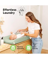 KeaBabies 2-Pack Soothe Waterproof Changing Pad Covers for Boy, Girl, 32x16 Soft Cotton Baby Table Cover