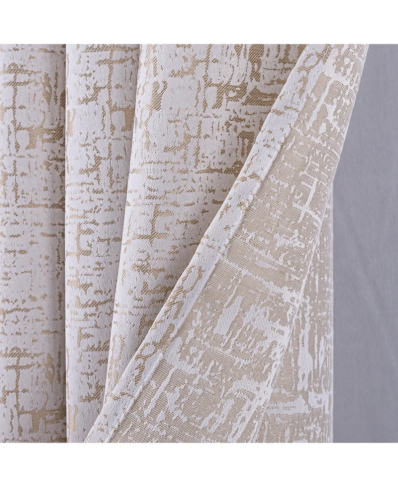 Rt Designers Collection 100% Polyester 140 Gsm Luca Jacquard Grommet Curtain Panel 54" x 84