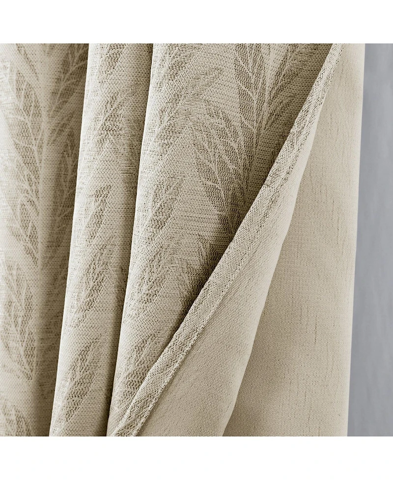 Rt Designers Collection 100% Polyester 270 Gsm Reba Luxury Jacquard Blackout Grommet Curtain Panel 54" x 90".
