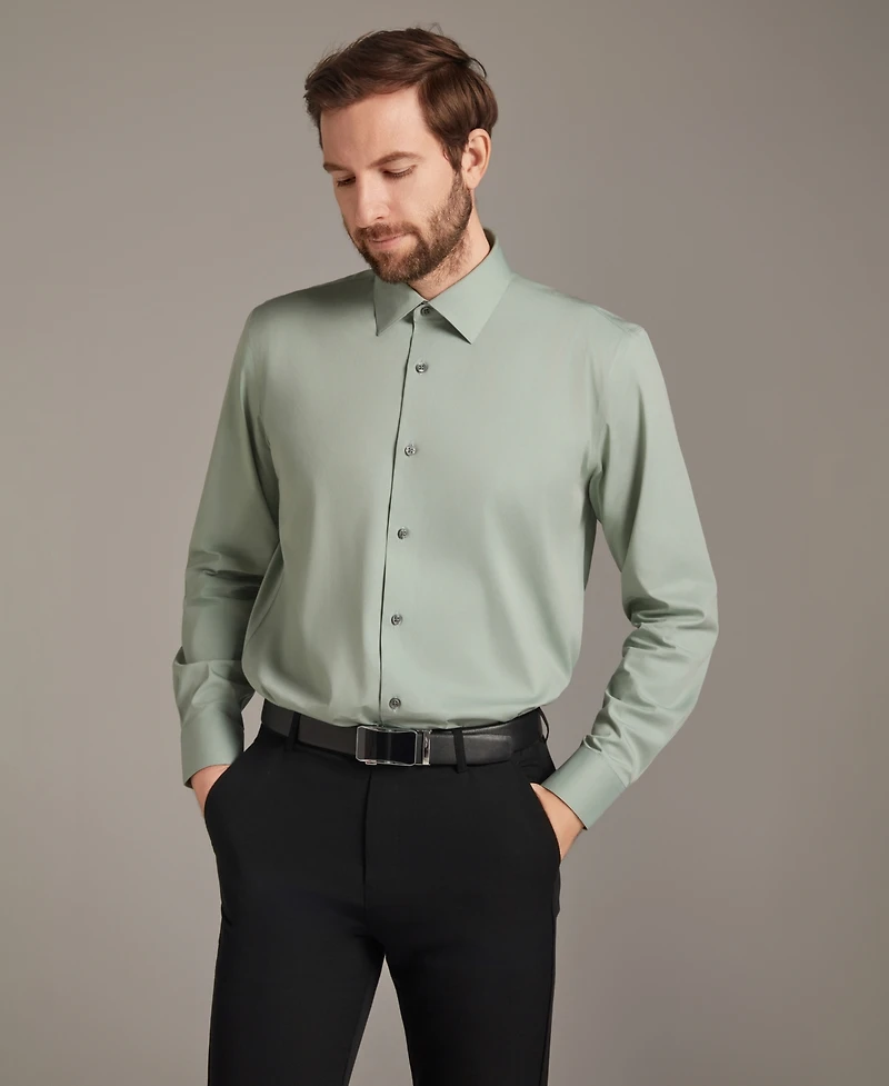 Alfani Men's Regular Fit Solid Dress Shirt, Macy's Exclusive