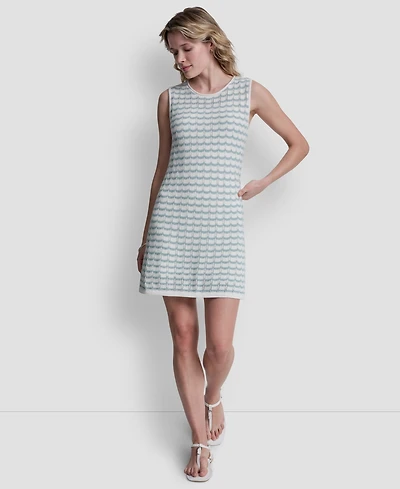 Dkny Jeans Women's Sleeveless Crew Neck Pointelle Dress