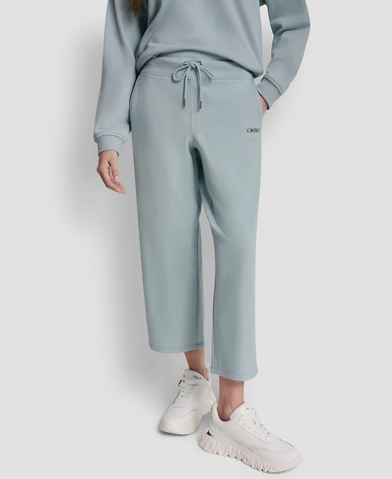 Dkny Sport Women's Metallic Bubble Logo Crop Pants