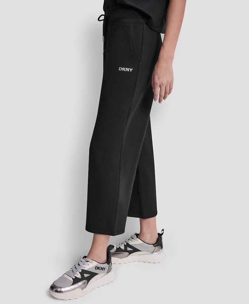 Dkny Sport Women's Metallic Bubble Logo Crop Pants