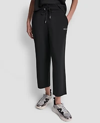Dkny Sport Women's Metallic Bubble Logo Crop Pants