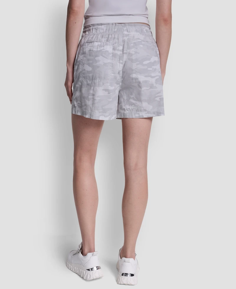 Dkny Sport Women's Mid-Rise Bungee Waist Shorts