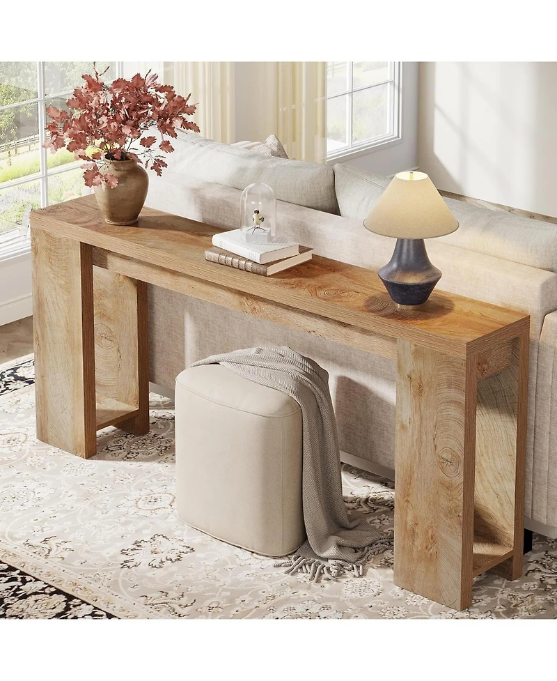 Tribesigns 70.9-Inch Extra Long Console Table, Farmhouse Wood Sofa Table Behind Couch, Narrow Entryway Accent for Living Room