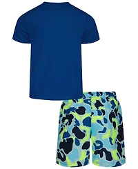 Under Armour Boys' 4-7 Camo Print Swim T-Shirt and Shorts, 2-Piece Set
