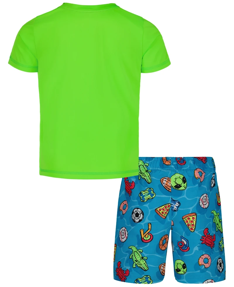 Under Armour Boys' 4-7 Pool Party Swim T-Shirt and Shorts, 2-Piece Set