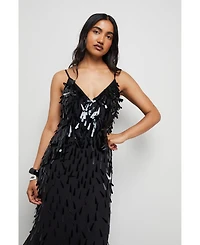 Warehouse Women's Premium Teardrop Embellished Midi Dress