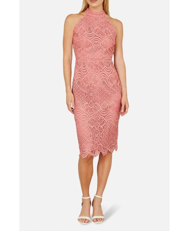 Yumi Women's Lace Halter Neck Dress