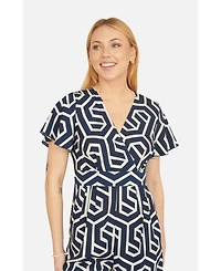 Yumi Women's Sculpting Wrap Wide Leg Maxi Jumpsuit