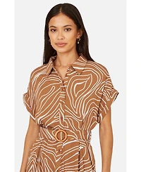 Yumi Women's Abstract Swirl Print Relaxed Midi Dress