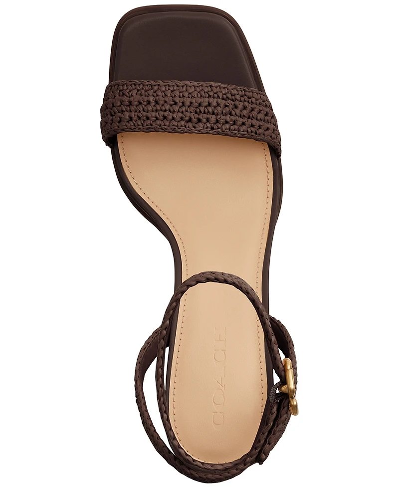 Coach Women's Tea Rose Square Toe Platform Sandals