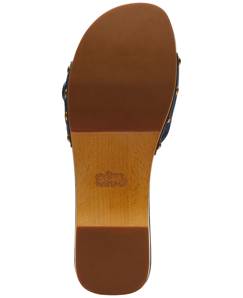 Coach Women's Margot Wooden Patchwork Slip-On Sandals
