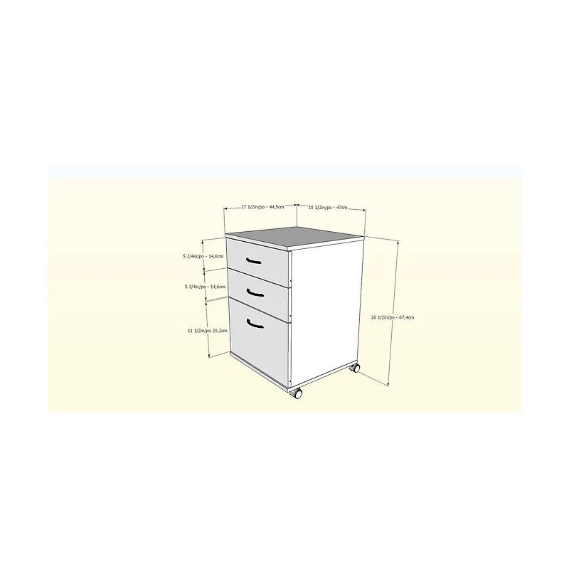Nexera -Drawer Essentials Rolling Filing Cabinet