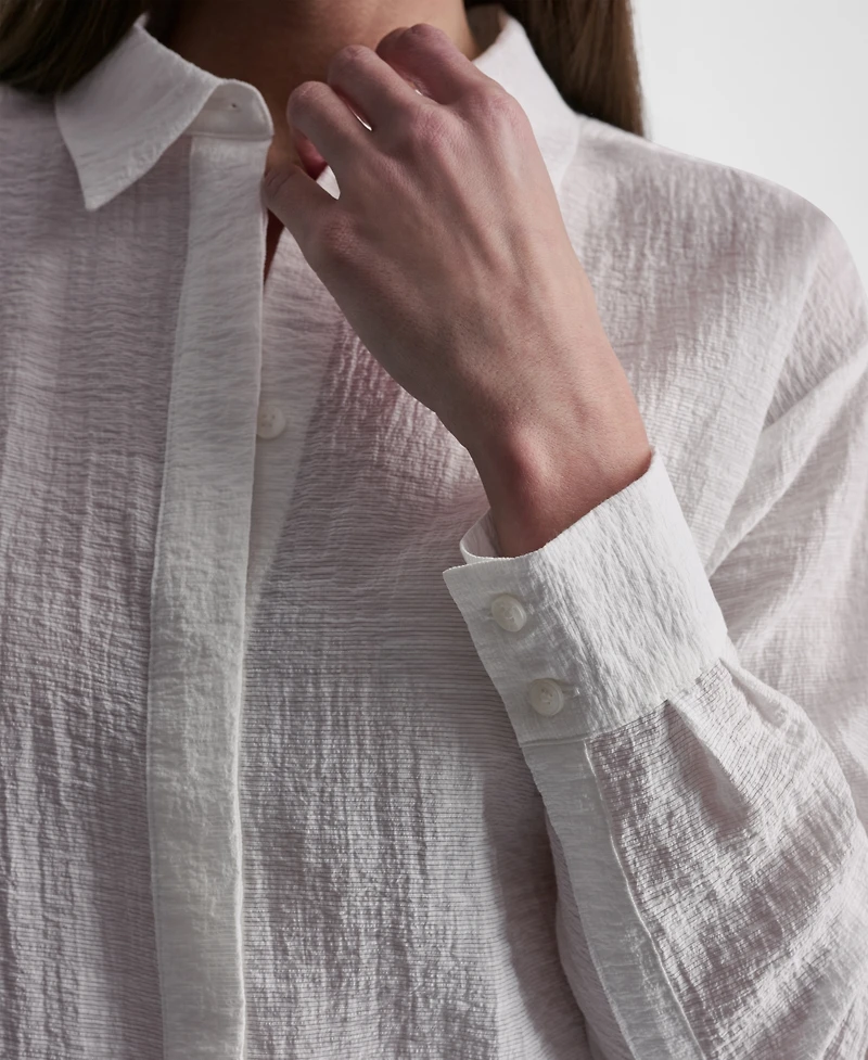 Dkny Women's Long-Sleeve Organza Top