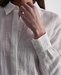 Dkny Women's Long-Sleeve Organza Top