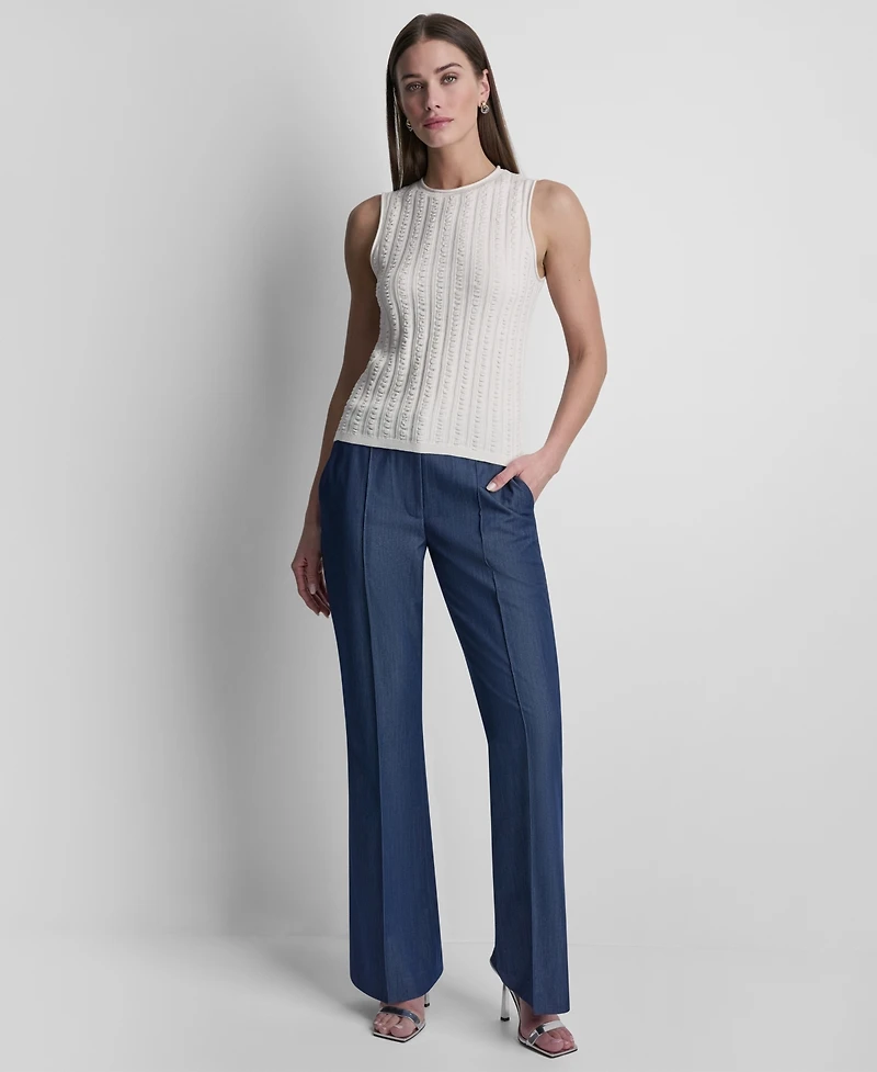 Dkny Women's Sleeveless Pucker Detail Sweater