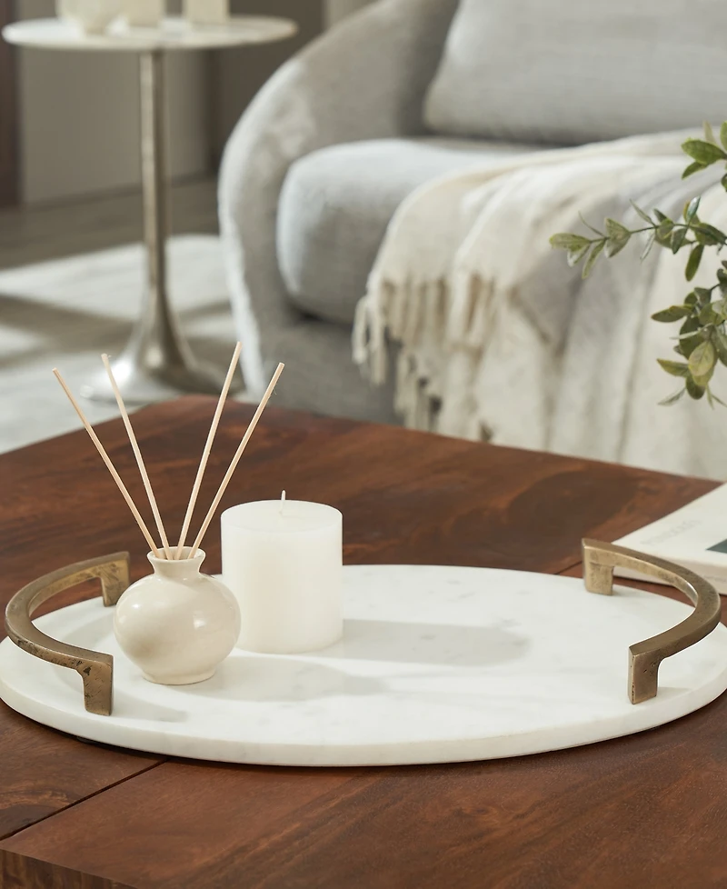 Ren Wil Bianca 18" Marble Tray