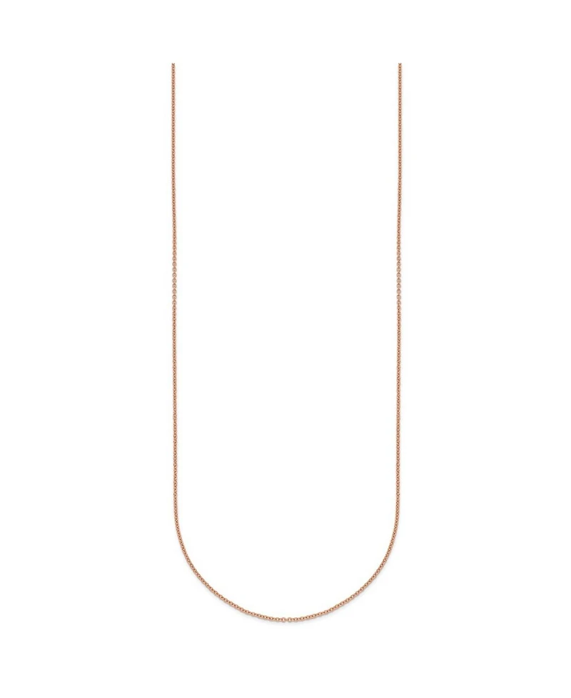 Curata Jewelry Solid 18k Rose Gold Italian Polished 1.1mm Cable Chain Necklace