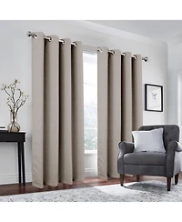 Rt Designers Collection 100% Polyester 190 Gsm Marina Revisible Blackout Grommet Curtain Panel 54" x 95"
