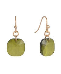 Laundry by Shelli Segal Gold Tone and Olivine Faceted Stone Drop Earrings