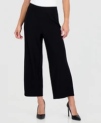 Anne Klein Essentials Petite High Rise Cropped Pull-On Pants