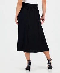 Anne Klein Essentials Petite Pull-On Tie-Waist Midi Skirt