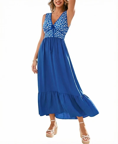 Cupshe Women's Serene Ornate Maxi Beach Dress