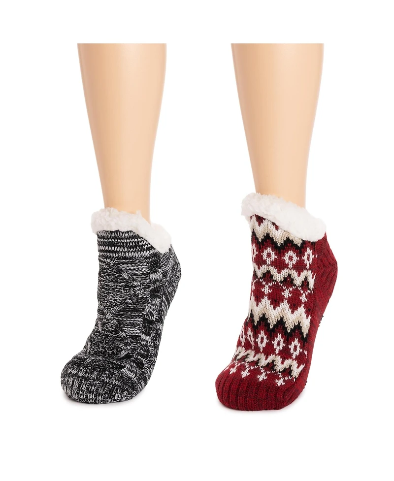Muk Luks Women's Womne's 2 Pack Short Cabin Sock