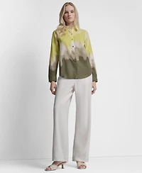 Dkny Women's Voile Ombre Long-Sleeve Shirt