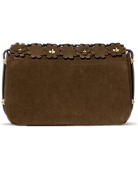 kate spade new york Liv Floral Embellished Suede Crossbody Bag