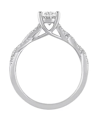 Macy's Certified Lab-Grown Diamond Solitaire Plus Engagement Ring (1-1/4 ct. t.w.) in 14k White Gold