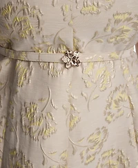 Vince Camuto Plus Brocade Square Neck Sleeveless Dress