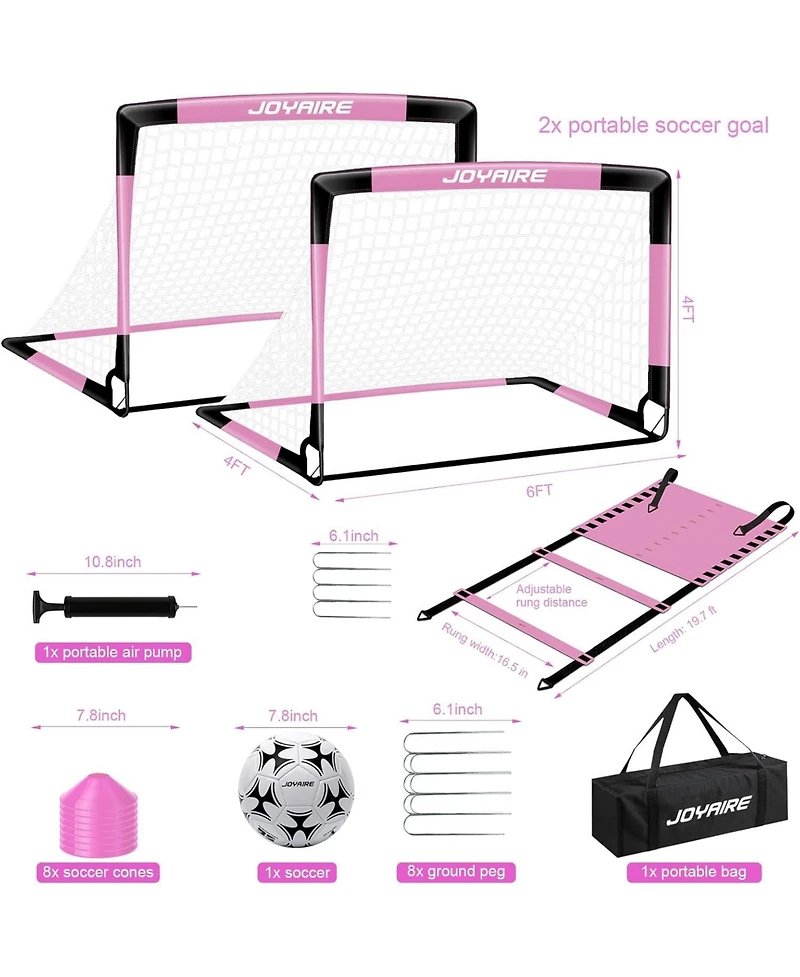 Joyaire 6x4ft 5 Layer Portable Pop Up Soccer Goal Set