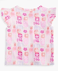 First Impressions Baby Girls' 3M-24M Mix & Match Tile-Print Flutter-Sleeve Top, Macy's Exclusive