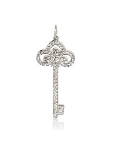 Pre-Owned Tiffany & Co Platinum Diamond Fluer De Lis Key Pendant