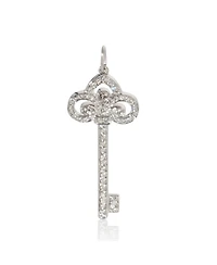 Pre-Owned Tiffany & Co Platinum Diamond Fluer De Lis Key Pendant