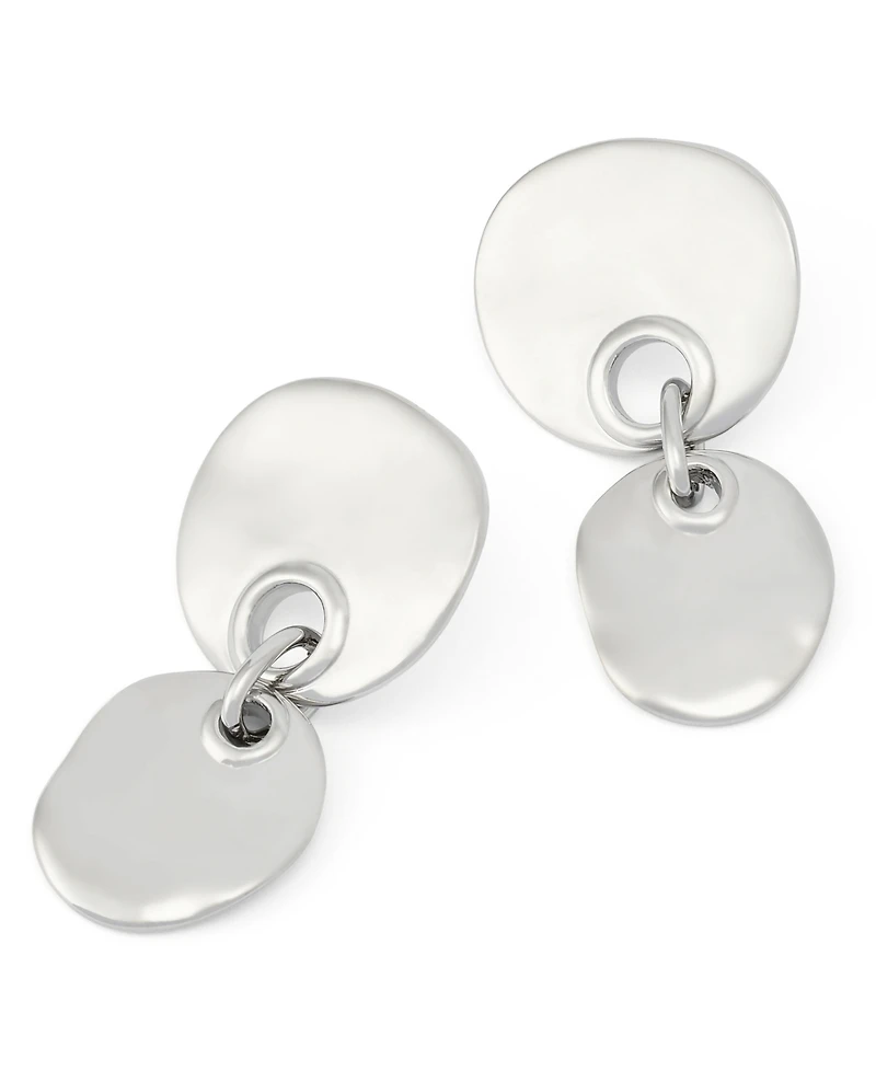 Robert Lee Morris Soho Rhodium Double Disc Drop Earrings