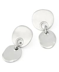 Robert Lee Morris Soho Rhodium Double Disc Drop Earrings